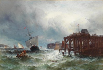 Stormachtige zee door Theodore Weber